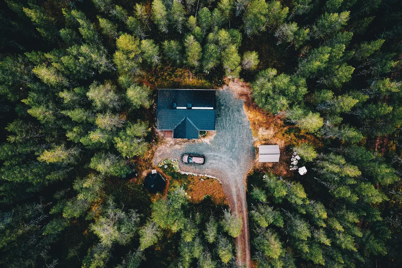 Modern home in a wildfire-prone setting